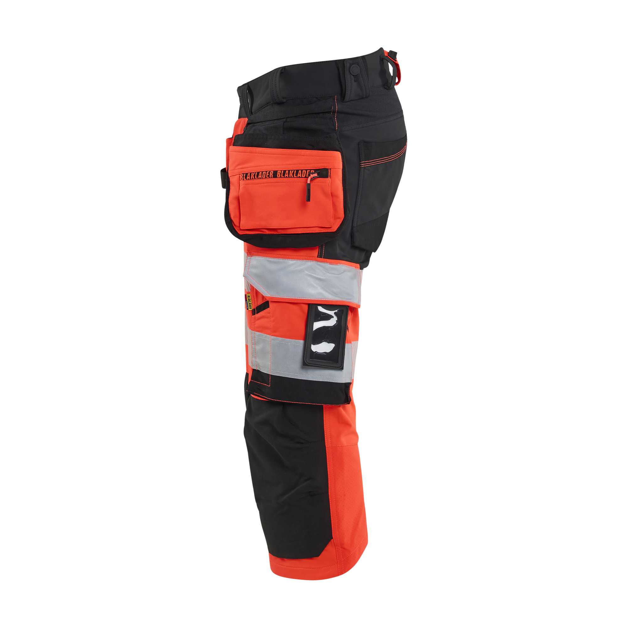 BLAKLADER 11231648 HI VIS PIRATE TROUSERS 4 WAY STRETCH Hi Vis Reflective Work Pirate Bermuda Men - double weave